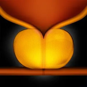 The image depicts a close-up of an orange ball with a dimpled surface, positioned in front of a black background.